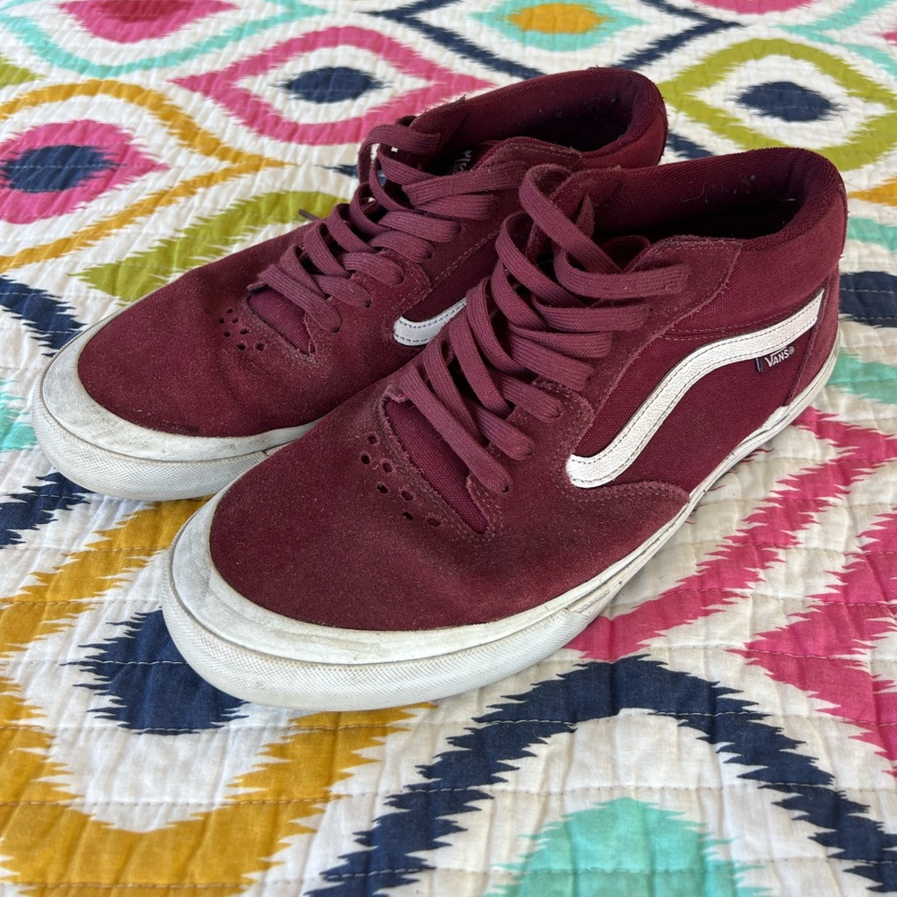 Vans BMX Style 114 Maroon Mid-Top Sneakers. Men’s size 12.